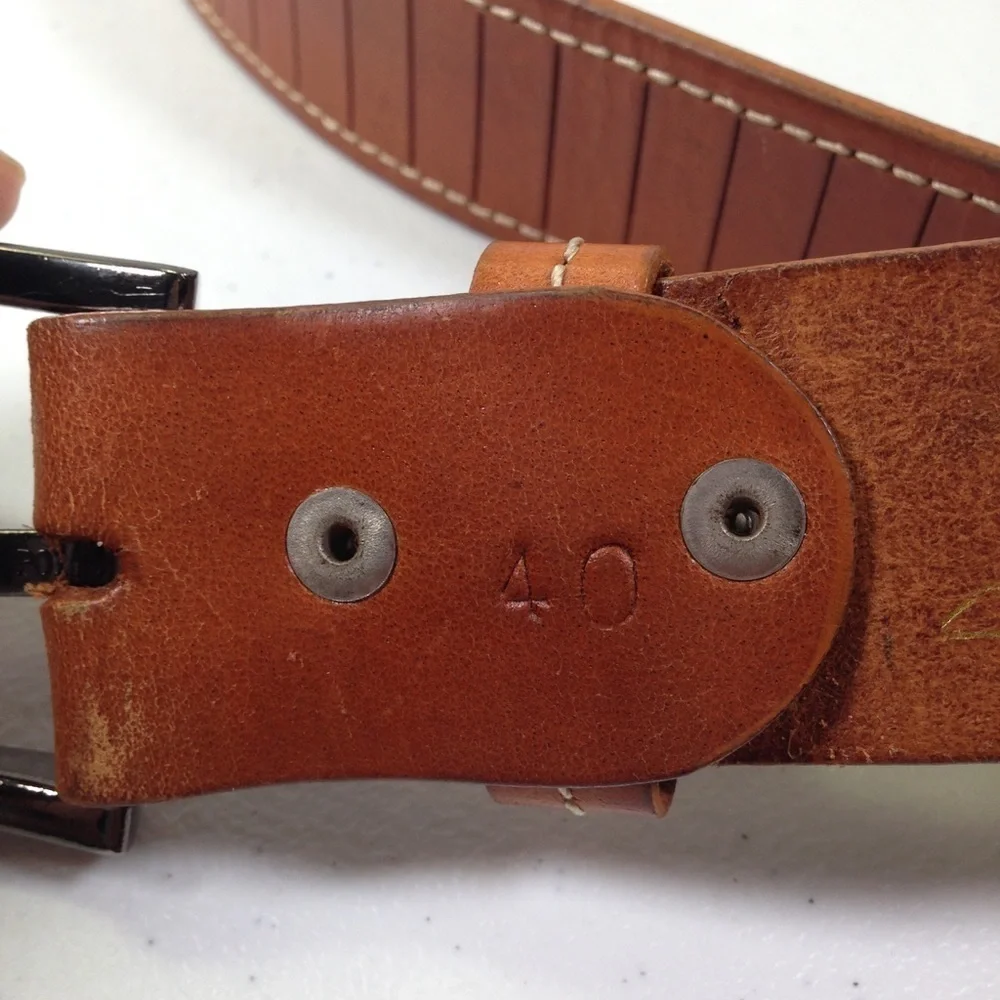 VINTAGE Monda Leather Bikers Belt Size 40